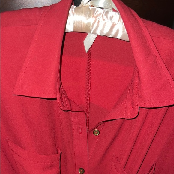 Red Button-Up Dress - Picture 6 of 7